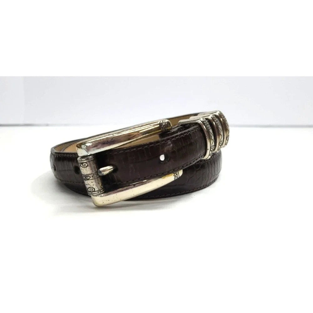 Ladies Brighton Belt Sz 30 Alligator Embossed Made in USA